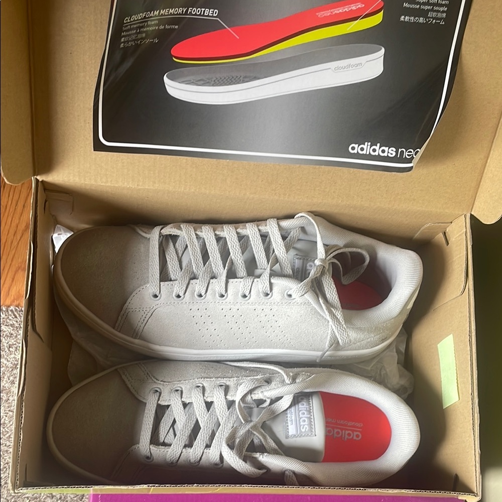 Adidas Gray Classic Sneakers with Suede Accents